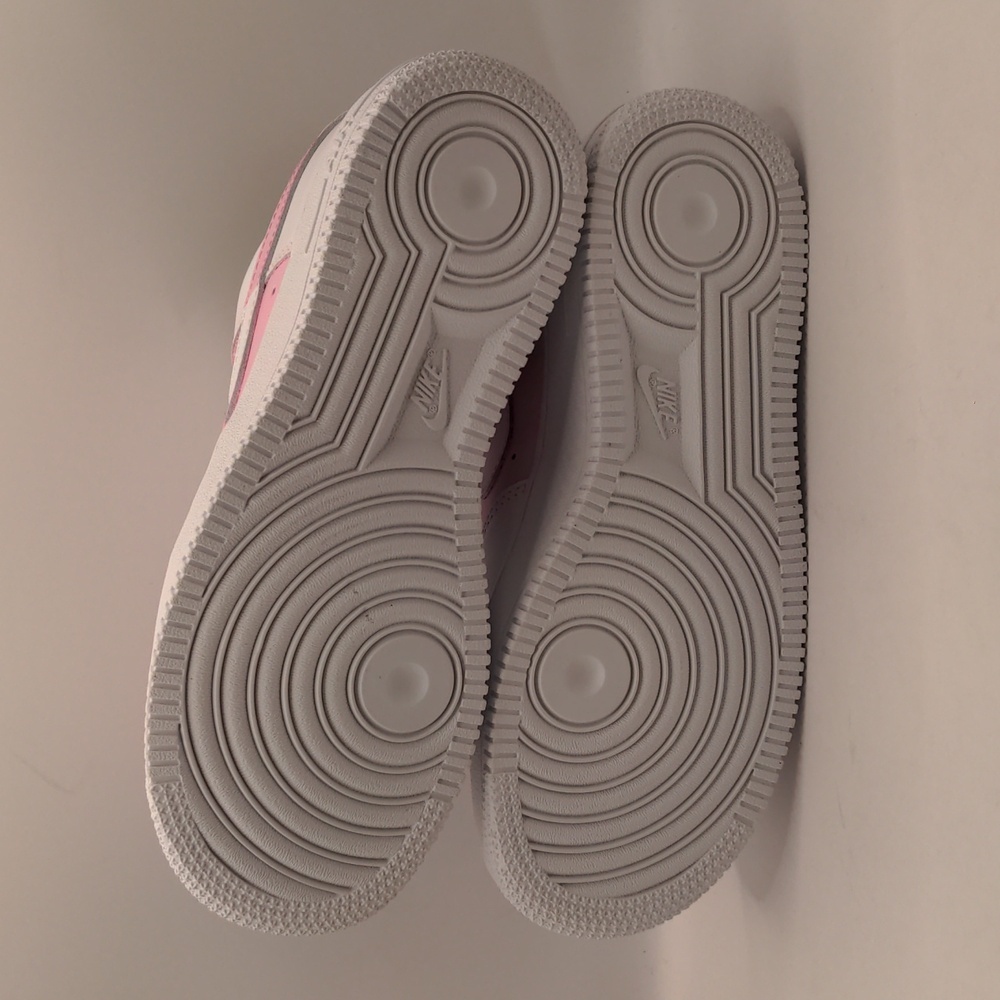 New Nike Air Force 1 Women's Custom Sneakers Pink/White Sz 5 - Picture 8 of 14